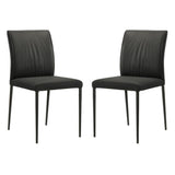 Meriam - Full Back Top Grain Leather Upholstered Metal Dining Chairs (Set of 2)
