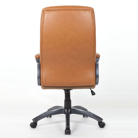 Executive Office Chair, Height Adjustable, Swivel With Padded Armrest & 5 Point Base - Antique Brown