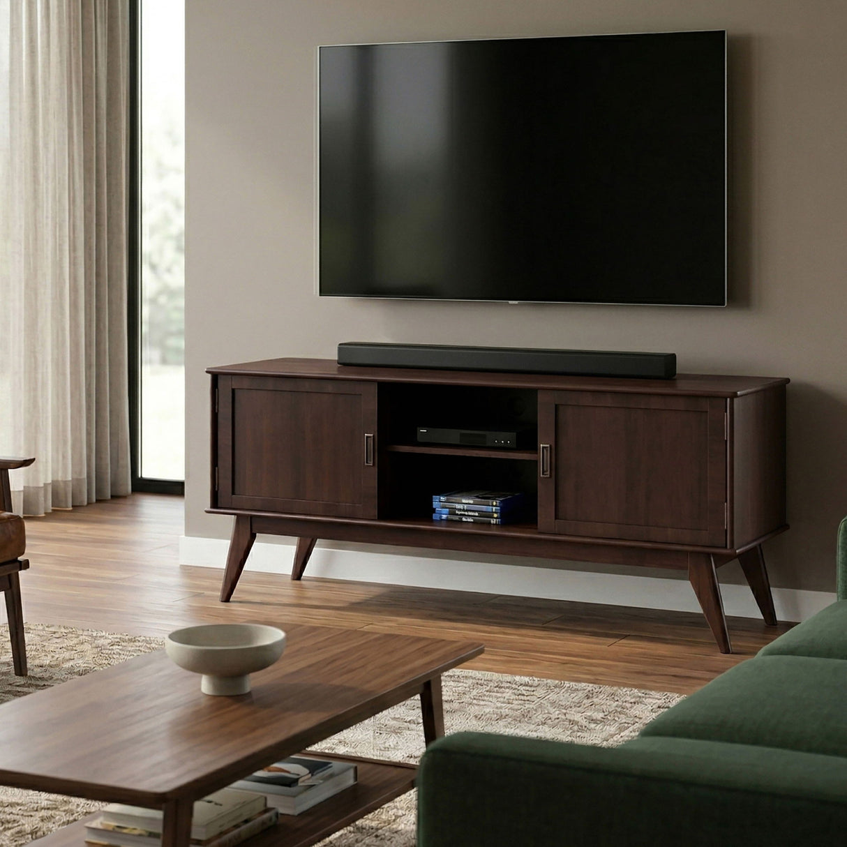 Draper - Handcrafted Mid Century Low TV Media Stand
