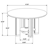 Crispin - Round Dining Table With Shelf - Brown