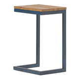 Kacha - Modern Industrial Firwood Nesting Tables (Set of 3) With Iron Frame - Antique Brown / Black