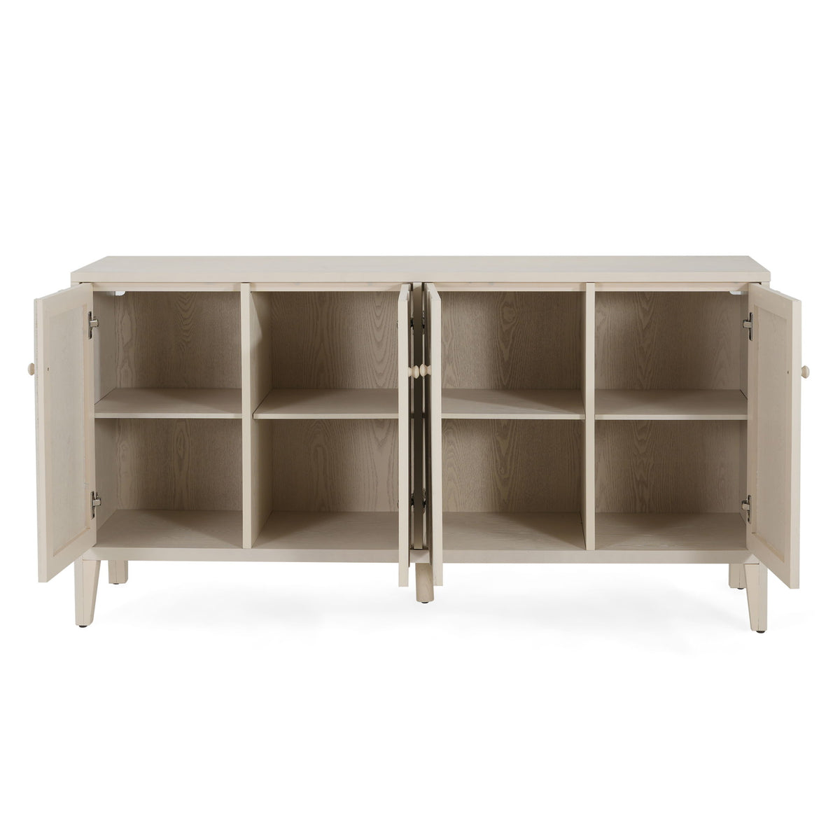 Wood Sideboard With Adjustable Shelves And Storage Cabinet - White Washed