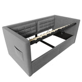 Upholstered Hydraulic Storage Daybed With USB & Type C Charging