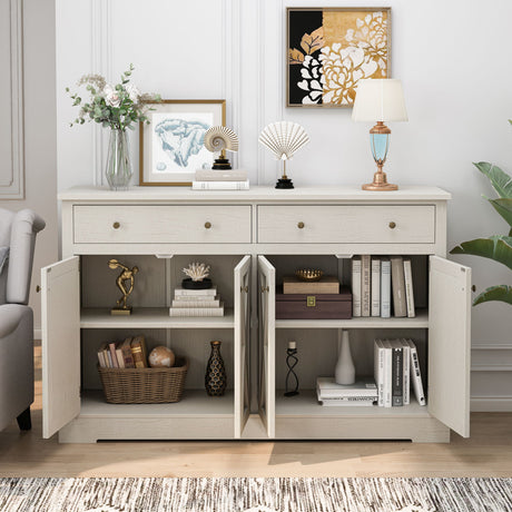 Vintage Sideboard Buffet Storage Cabinet with 2 Drawers and 55x36in