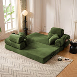 Convertible Sleeper Sofa With & Side Storage Pocket, Foldable Upholstered Couch For Living Room