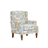 Accent Chair With Floral Upholstery And Nailhead Trim