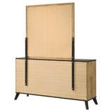 Georgina - 6 Drawer Dresser With Mirror - Natural Wood