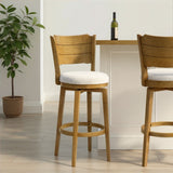 Winsley - Coastal Modern Swivel Wood Bar Height Kitchen Bar Stool