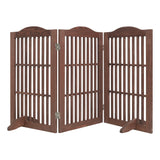 Freestanding Foldable Pet Gate For Dogs - Brown