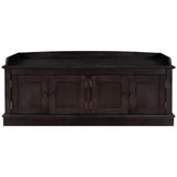 Storage Bench With 4 Doors And Adjustable Shelves, Shoe Bench With Removable Cushion For Living Room, Entryway