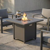 Fire Pit Table Outdoor Heater Propane Gas Burner Steel 30x25in