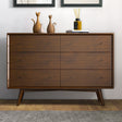 Caroline - Mid-Century Modern Solid Wood Dresser - Brown - Dressers - Alpine Outlets