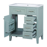 Modern Bathroom Vanity With Sink Combo, 3 Drawers, Undermount Drop-In Sink