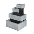 Decorative 4 Tier Block Fountain With Light, For Indoor And Outdoor - Black / Gray - Feeders & Water - Alpine Outlets