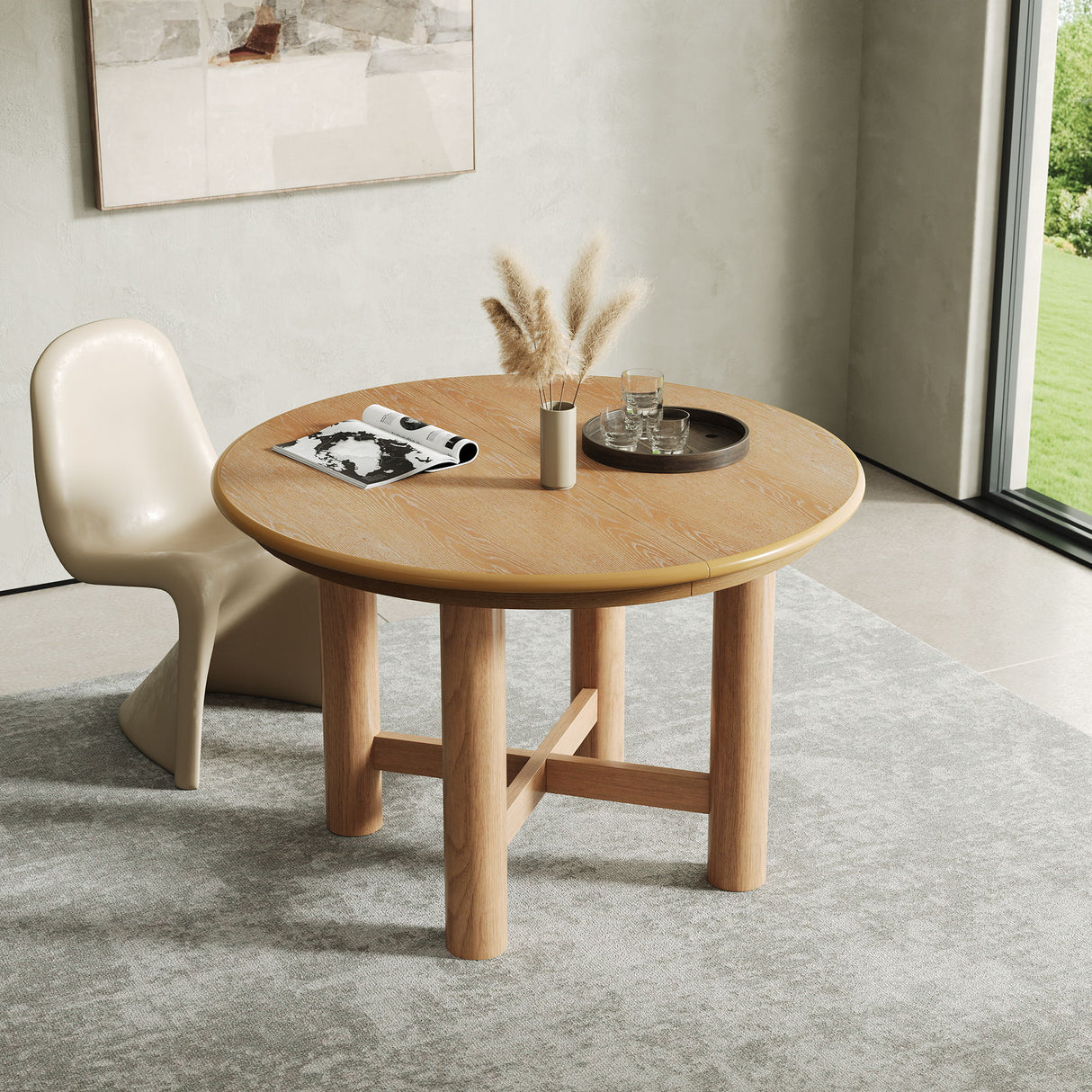 Extendable Oval Dining Table With Leaf