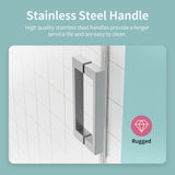 Frameless Single Sliding Soft Close Shower Doors, 3 / 8" Tempered Glass Reversible Installatio
