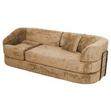 3 Seater Sofa With Built In Pet Bed Nook, Curved Design And 2 Throw Pillows