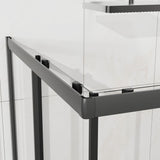 Corner Shower Door, Sliding Shower Enclosure - Matte Black