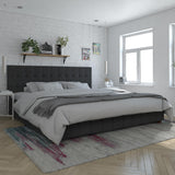 King Upholstered Bed With Storage - Black