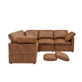 Modular Cloud Sectionals Sofa, Freely Configurable Corner - Light Brown