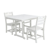 Outdoor Patio Dining Set, Square Table With Umbrella Hole And Armless Chairs