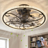 Ceiling Fan With Lights Remote Control, 6 Speeds 3 Color Caged Ceiling Fan - Matte Black