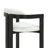 Jazmin - Curved Back Wood Dining Chair With Boucle Fabric Seat Set