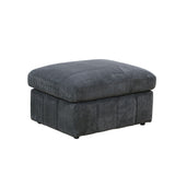 Oversized Ottoman Footrest Extra Seat Living Room - Dark Gray