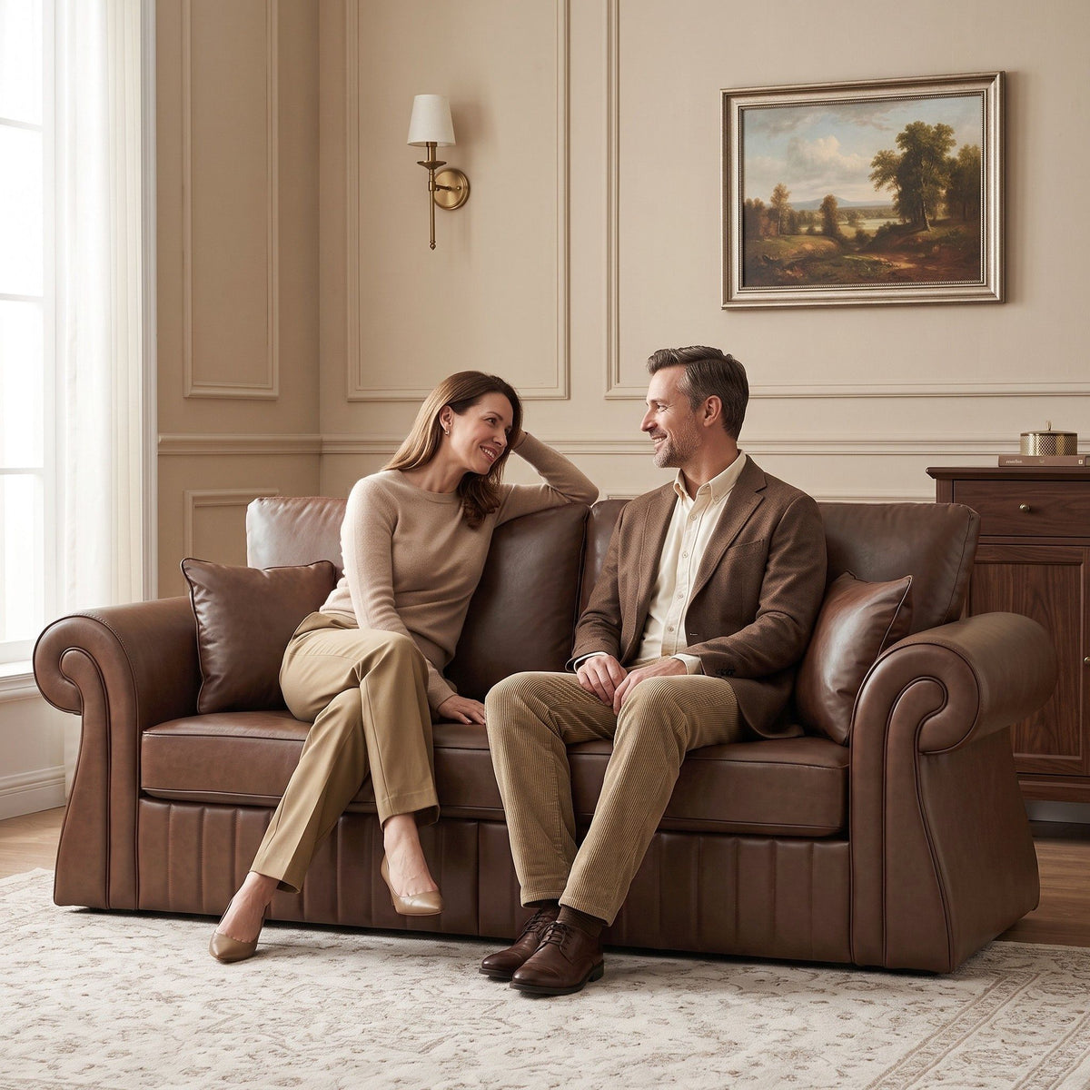 3 Seater Sofa With Pocket Coils And Foam Cushion, Removable Seat