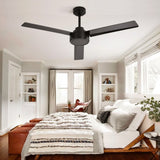 52" Ceiling Fan With Remote Control, 6 Speed Reversible DC Motor, 3 Blades