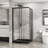 Corner Sliding Shower Door Combo With Base (No Drain Kit)