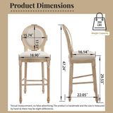 French Country Bar Chairs & Round Back (Set of 2)