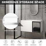36" (35 1 / 4") Wall Mounted Bathroom Vanity, Cabinet With Half Door (Excluding Sink) - Glossy White