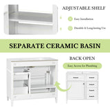 Modern Bathroom Vanity With Sink Top, Flip Drawer Design