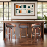 Sonia - 30" Bar Height Swivel Bar Stool - Walnut Wood