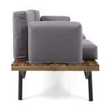 2 Piece Patio Set With Loveseat And Coffee Table - Natural / Dark Gray
