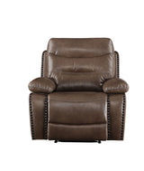 Aashi - Leather Gel Match 3 Piece Recliner Living Room Set - Brown - 3 Piece Living Room Sets - Alpine Outlets