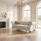 Chesterfield Sofa, 3 Seat Couch With Deep Button Tufted Back, Rolled Arms