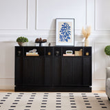 Fluted Sideboard Buffet Cabinet With 2 Doors And Adjustable Shelf, Storage Cabinet For Entryway