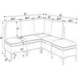 Upholstered Modular Sectional With Tall Legs, Medium Firm Seat