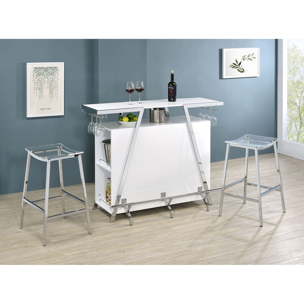 Staten - Backless Bar Stool (Set of 2) - Chrome
