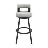 Lynof - Swivel Counter Stool - Black Finish