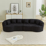 Curved Sectional Sofa With 6 Pillows