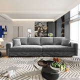 Plush Corduroy 4 Seat Sofa, Modern Comfy Upholstered Sofa Cloud Couch, Deep Seat Couches With Soft Pillows