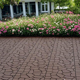 Stone Texture Interlocking Patio Deck Tiles, 44 Pieces