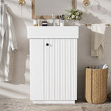 Bathroom Vanity With Sink, Freestanding Wood Grain Cabinet With Storage