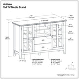 Artisan - Tall TV Media Stand - Rustic Natural Aged Brown