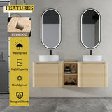 Mounted Bathroom Vanity With Art Sink, 1 Storage Shelf, Soft Close Door