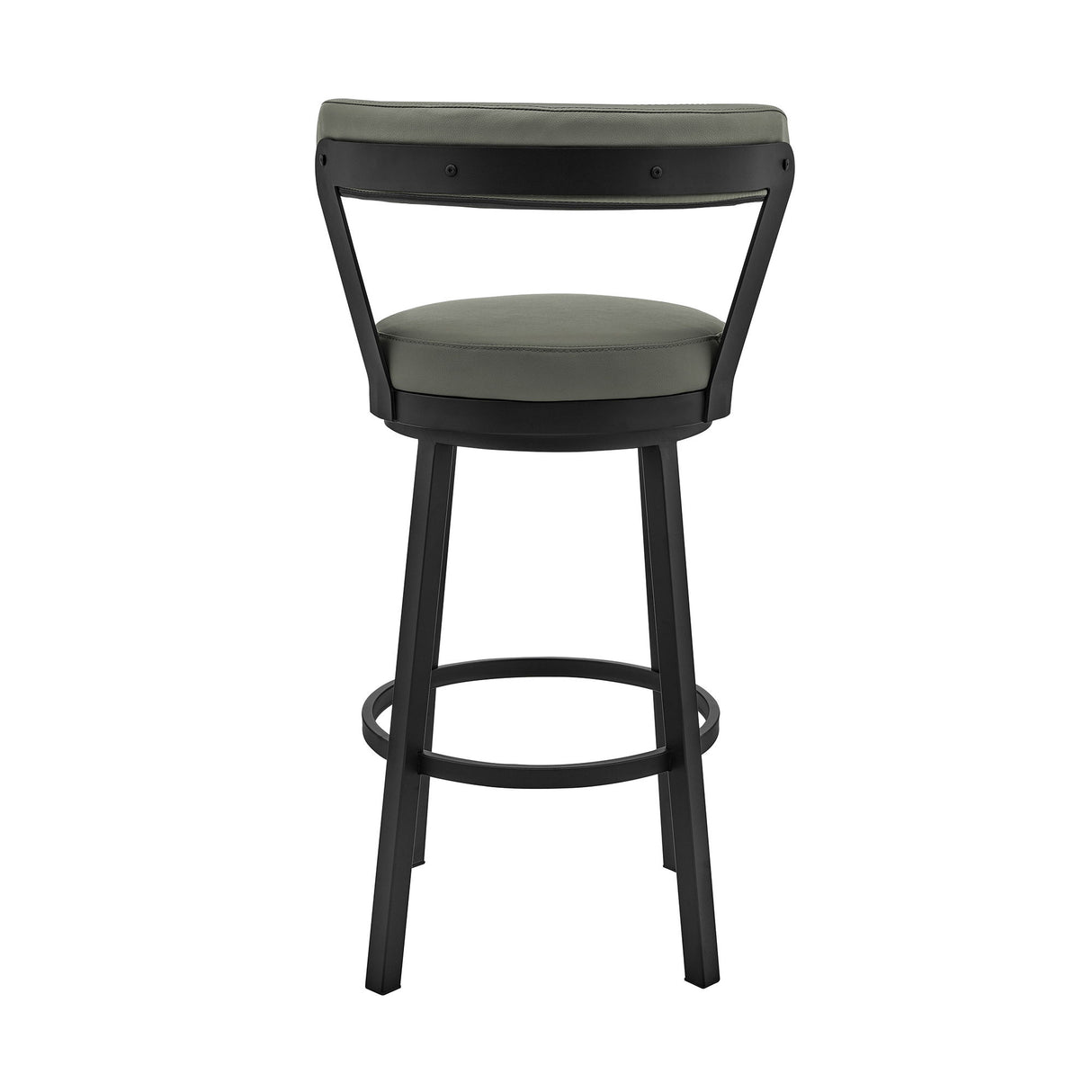 Bryant - 26" Counter Height Swivel Bar Stool - Black Finish And Gray Faux Leather