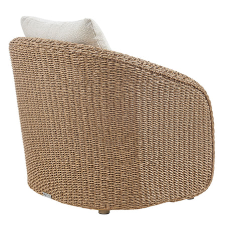 Pavilion - Rattan And Metal Outdoor Lounge Chair With Cushions - Boucle White / Natural